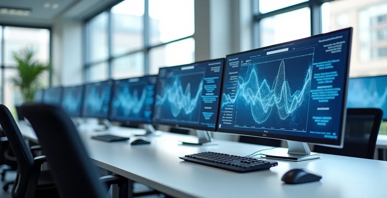 Environnement de bureau professionnel montrant l'intégration naturelle de Bing dans Windows