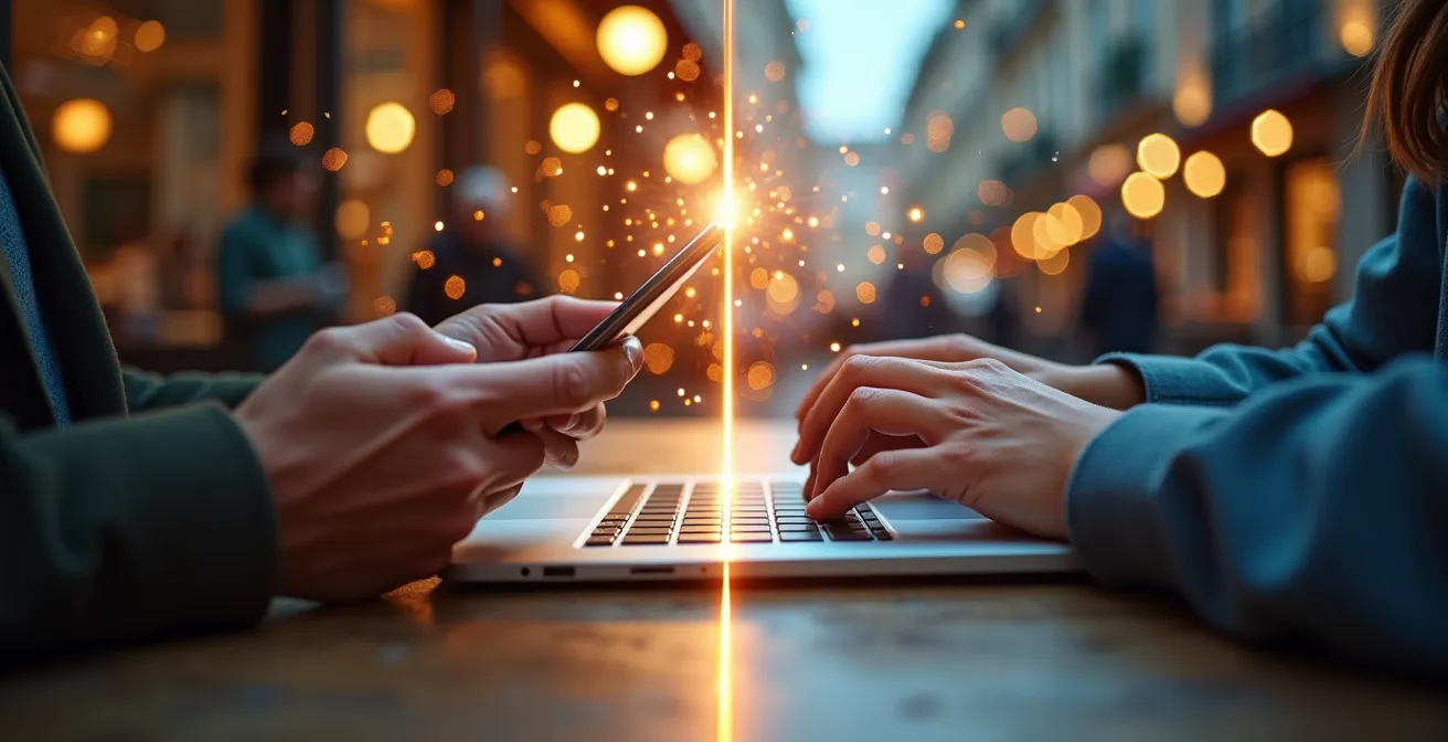 Comparaison visuelle du comportement d'achat entre utilisateurs mobiles et desktop