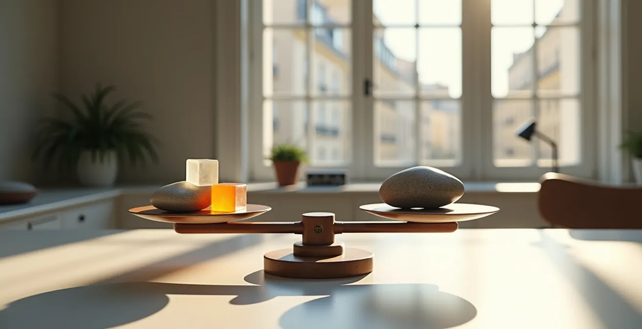 Balance symbolisant l'équilibre entre optimisation SEO et écriture naturelle