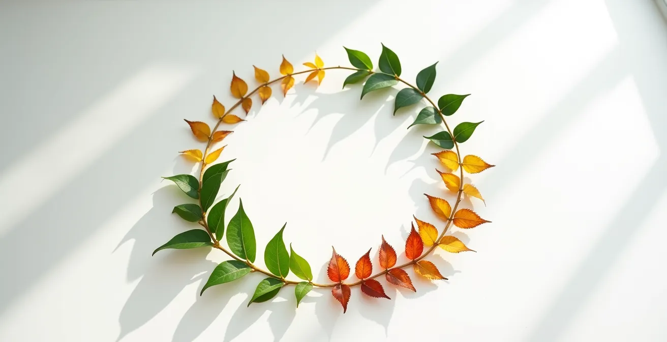 Représentation visuelle du cycle de vie du contenu web avec des éléments suggérant le temps et le renouvellement