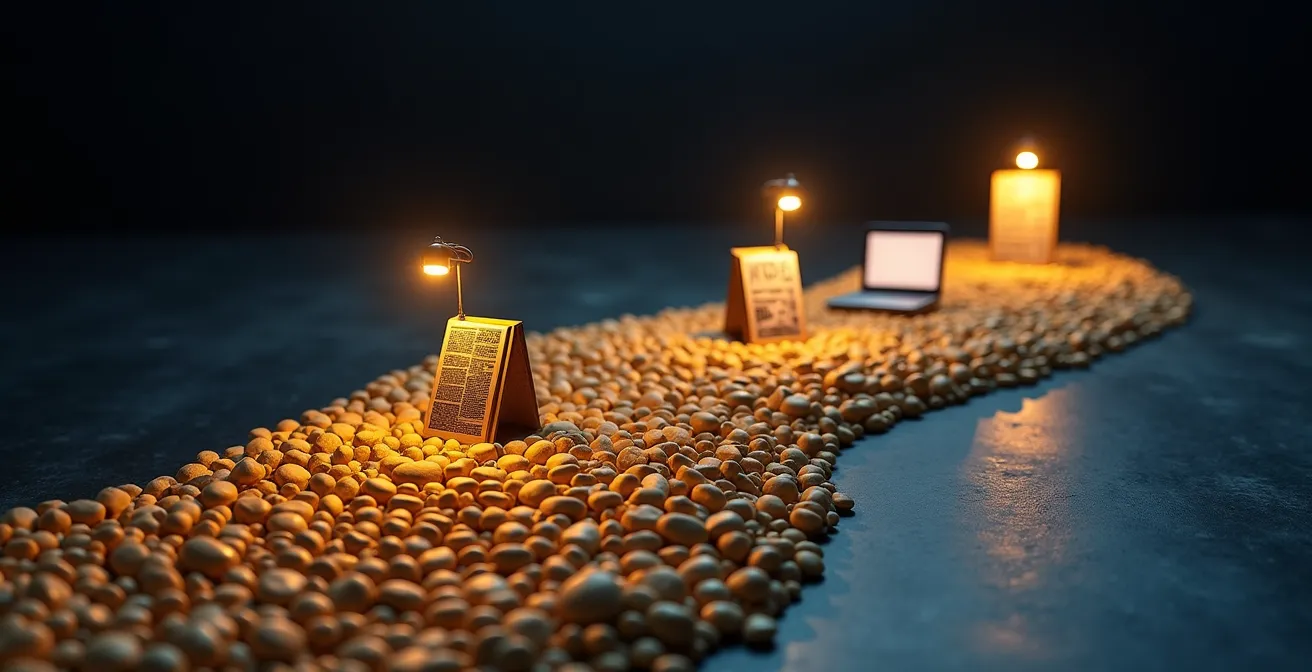 Visualisation du parcours d'influence client typiquement français avec plusieurs points de contact